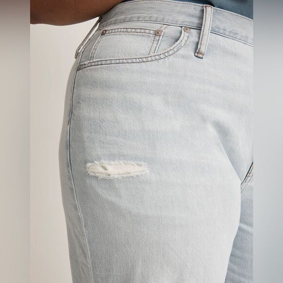 Madewell NWT Slouchy Boyjean Size 33 in Wrightlane Wash in Ripped Edition - Picture 7 of 11